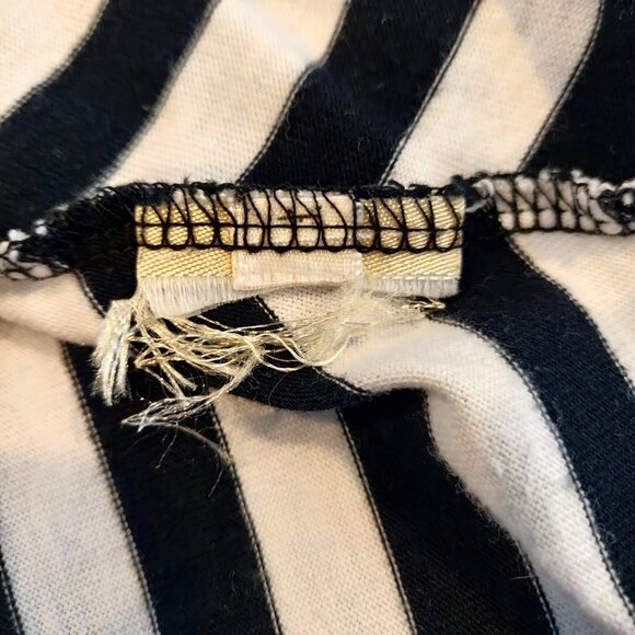 Maeve Anthropologie Womens Size XS Black White Rugby Striped V-Neck Polo Dress - Picture 8 of 8